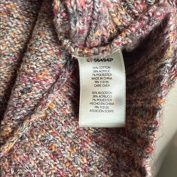 Leo and Nicole Multicolor Cowl Neck Poncho Sweater Size M - Picture 5 of 7